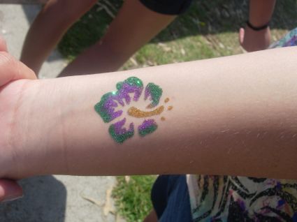 Glitter Hibiscus Flower Tattoo